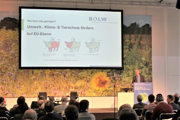 Dr. Alexander Gerber, BÖLW-Vorstand für Landwirtschaft, fordert 70 % der GAP-Zahlungen künftig für Umwelt, Klima, Artenvielfalt einzusetzen.